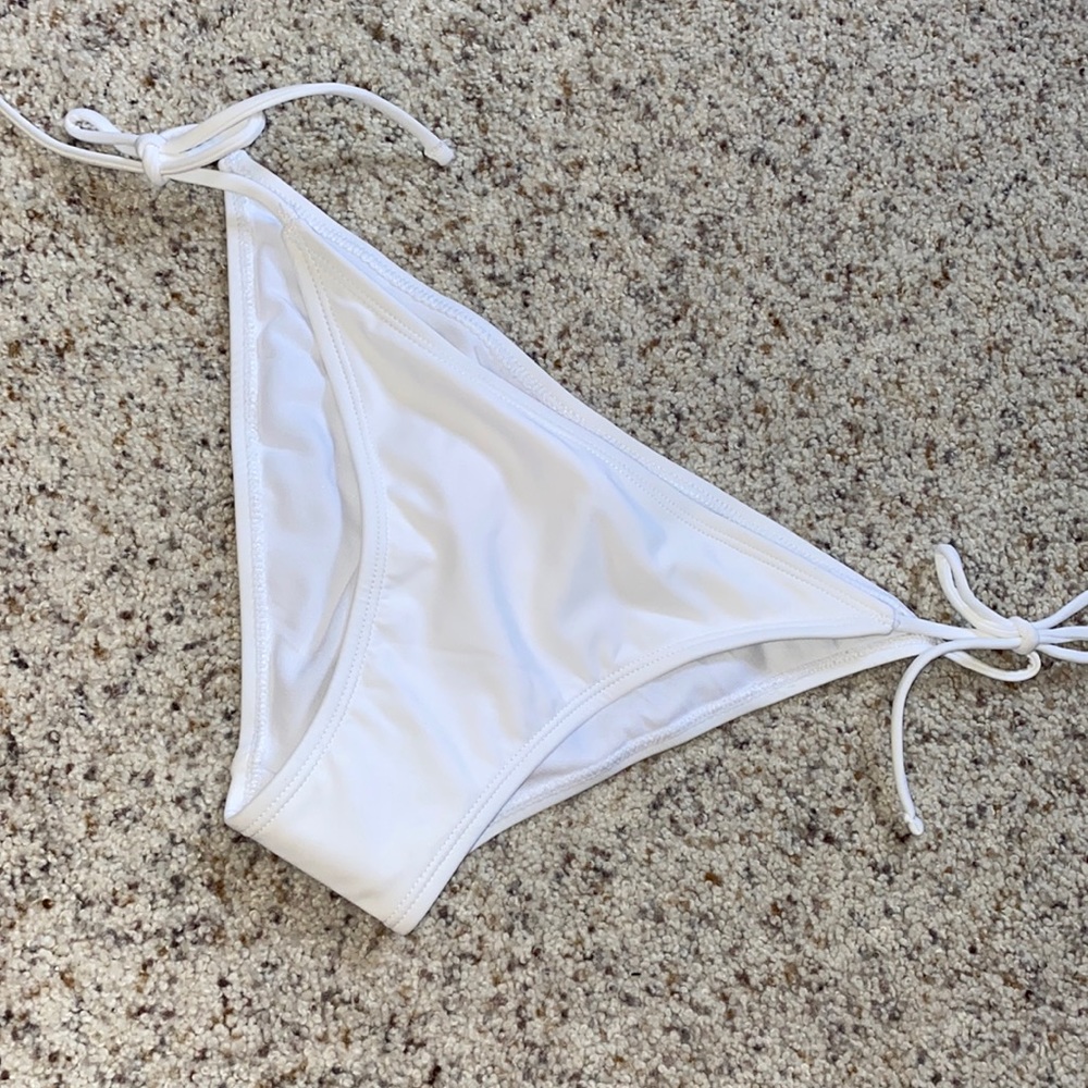 white bikini bottoms